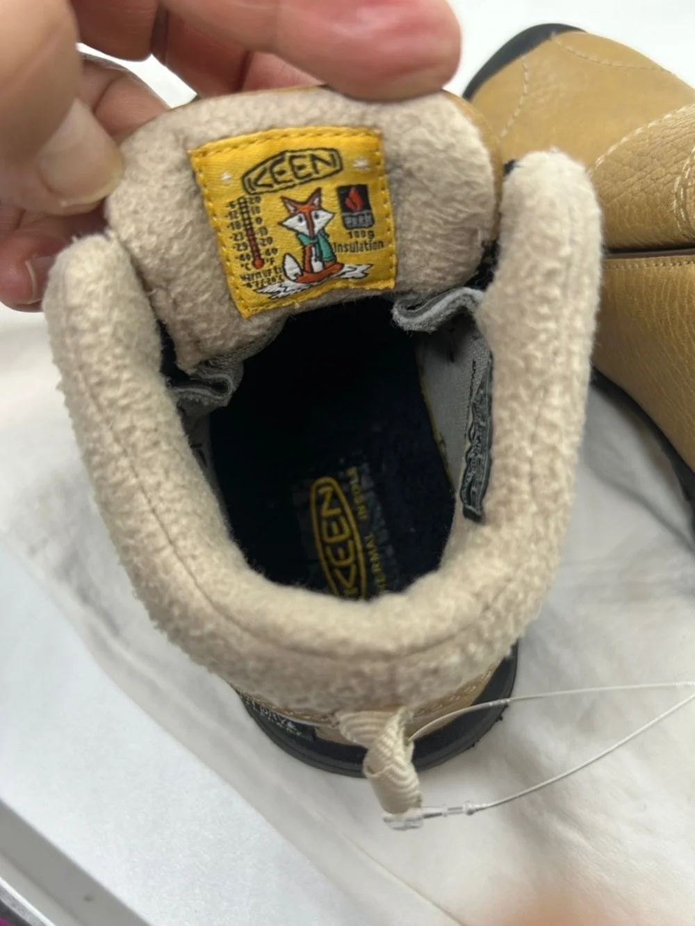 Keen Toddler Boy Sz 5 Beige Touch-Fasten Insulated Fleece Waterproof Ankle Boots